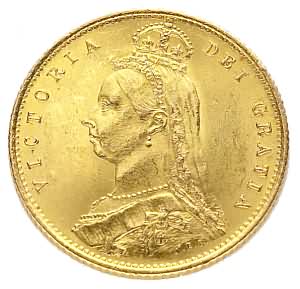Victoria Jubilee Head Half Sovereign Dated 1887-1893